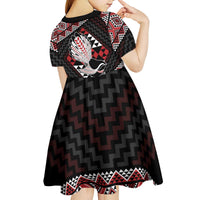 Taniko Aotearoa Kid Short Sleeve Dress Poutama Mix Piwakawaka LT7 - Polynesian Pride