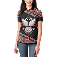 Taniko Aotearoa Women Polo Shirt Poutama Mix Piwakawaka - Ver02