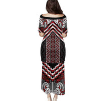Maori Tukutuku Taniko Motifs Puletasi Red Poutama Mix Kowhaiwhai