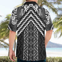 Maori Tukutuku Taniko Motifs Hawaiian Shirt Black Poutama Mix Kowhaiwhai