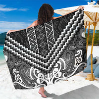 Maori Tukutuku Taniko Motifs Sarong Black Poutama Mix Kowhaiwhai