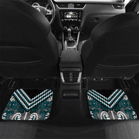 Maori Tukutuku Taniko Motifs Car Mats Teal Poutama Mix Kowhaiwhai