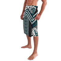 Maori Tukutuku Taniko Motifs Lavalava Teal Poutama Mix Kowhaiwhai