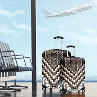 Maori Tukutuku Taniko Motifs Luggage Cover Brown Poutama Mix Kowhaiwhai LT7 - Polynesian Pride
