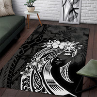 Polynesian Women's Day Area Rug Plumeria Passion - Black LT7 Black - Polynesian Pride