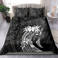 Polynesian Women's Day Bedding Set Plumeria Passion - Black LT7 - Polynesian Pride