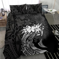 Polynesian Women's Day Bedding Set Plumeria Passion - Black LT7 - Polynesian Pride