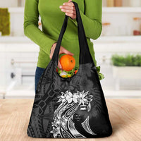 Polynesian Women's Day Grocery Bag Plumeria Passion - Black