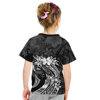 Polynesian Women's Day Kid T Shirt Plumeria Passion - Black LT7 - Polynesian Pride