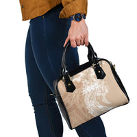 Polynesian Women's Day Shoulder Handbag Plumeria Passion - Beige LT7 - Polynesian Pride
