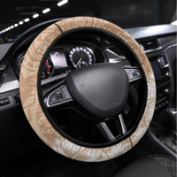 Polynesian Women's Day Steering Wheel Cover Plumeria Passion - Beige LT7 Universal Fit Beige - Polynesian Pride