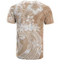Polynesian Women's Day T Shirt Plumeria Passion - Beige LT7 - Polynesian Pride