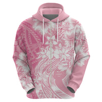Polynesian Women's Day Zip Hoodie Plumeria Passion - Pink LT7 - Polynesian Pride