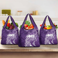 Polynesian Women's Day Grocery Bag Plumeria Passion - Purple