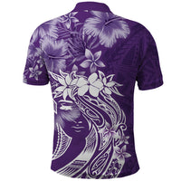 Polynesian Women's Day Polo Shirt Plumeria Passion - Purple LT7 - Polynesian Pride