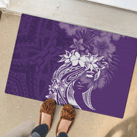 Polynesian Women's Day Rubber Doormat Plumeria Passion - Purple LT7 - Polynesian Pride