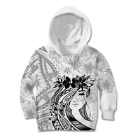 Polynesian Women's Day Kid Hoodie Plumeria Passion - White LT7 Hoodie White - Polynesian Pride