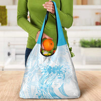 Polynesian Women's Day Grocery Bag Plumeria Passion - Turquoise