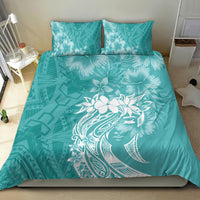 Polynesian Women's Day Bedding Set Plumeria Passion - Teal LT7 - Polynesian Pride