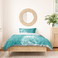 Polynesian Women's Day Bedding Set Plumeria Passion - Teal LT7 - Polynesian Pride