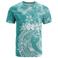 Polynesian Women's Day T Shirt Plumeria Passion - Teal LT7 Teal - Polynesian Pride