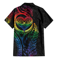 New Zealand Pride Family Matching Mermaid Dress and Hawaiian Shirt Takatapui Rainbow Fern LT7 - Polynesian Pride