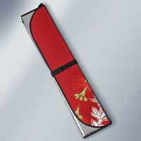 Hawaii Island Flowers Lei Auto Sun Shade Ohia Lehua Scarlet Red
