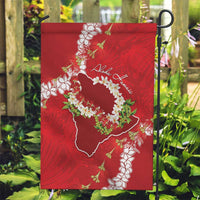 Hawaii Island Flowers Lei Garden Flag Ohia Lehua Scarlet Red