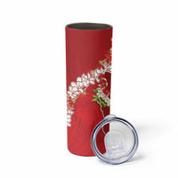 Hawaii Island Flowers Lei Skinny Tumbler Ohia Lehua Scarlet Red LT7 - Polynesian Pride