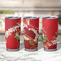 Hawaii Island Flowers Lei Tumbler Cup Ohia Lehua Scarlet Red