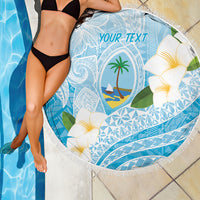 Guam Chamorro Guasali Flowers Beach Blanket Aqua Gradient LT7