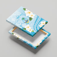 Guam Chamorro Guasali Flowers Canvas Wall Art Aqua Gradient LT7