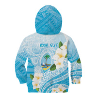 Guam Chamorro Guasali Flowers Kid Hoodie Aqua Gradient
