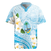 Guam Chamorro Guasali Flowers Rugby Jersey Aqua Gradient LT7 Aquamarine - Polynesian Pride