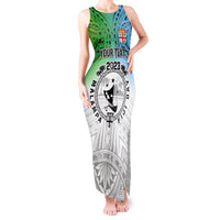 Personalised Malampa Fiji Day Tank Maxi Dress Gradient Style LT7 Women White - Polynesian Pride