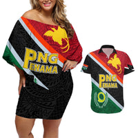 Personalised Penama and Papua New Guinea Day Couples Matching Off Shoulder Short Dress and Hawaiian Shirt Emblem Mix Style LT7 Colorful - Polynesian Pride