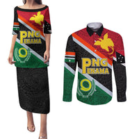 Personalised Penama and Papua New Guinea Day Couples Matching Puletasi Dress and Long Sleeve Button Shirts Emblem Mix Style LT7 Colorful - Polynesian Pride
