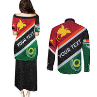 Personalised Penama and Papua New Guinea Day Couples Matching Puletasi Dress and Long Sleeve Button Shirts Emblem Mix Style LT7 - Polynesian Pride