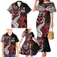 Aotearoa Toitu Te Tiriti Family Matching Mermaid Dress and Hawaiian Shirt Whakairo Wheku