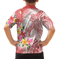 Polynesian Women's Day Wahine Hawaiian Shirt Plumeria Marble Glaze - Pink LT7 - Polynesian Pride