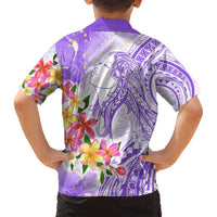 Polynesian Women's Day Wahine Hawaiian Shirt Plumeria Marble Glaze - Purple LT7 - Polynesian Pride