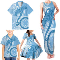 Micronesia FSM Family Matching Tank Maxi Dress and Hawaiian Shirt Shark and Manta Classic Style