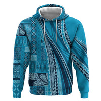 Pasifika Women's Day - Samoa Siapo Malu Tattoo Inspired Hoodie Turquoise