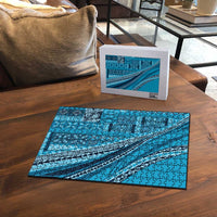 Pasifika Women's Day - Samoa Siapo Malu Tattoo Inspired Puzzle Turquoise