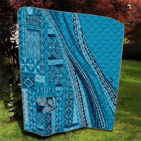 Pasifika Women's Day - Samoa Siapo Malu Tattoo Inspired Quilt Turquoise
