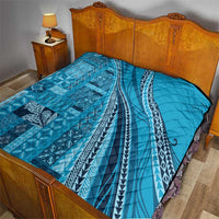 Pasifika Women's Day - Samoa Siapo Malu Tattoo Inspired Quilt Turquoise