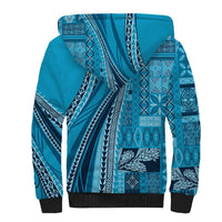 Pasifika Women's Day - Samoa Siapo Malu Tattoo Inspired Sherpa Hoodie Turquoise