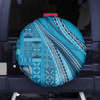 Pasifika Women's Day - Samoa Siapo Malu Tattoo Inspired Spare Tire Cover Turquoise