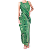 Pasifika Women's Day - Samoa Siapo Malu Tattoo Inspired Family Matching Tank Maxi Dress and Hawaiian Shirt Jade LT7 Mom's Dress Jade - Polynesian Pride