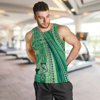 Pasifika Women's Day - Samoa Siapo Malu Tattoo Inspired Men Tank Top Jade